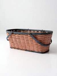 antique American painted splint gathering basket