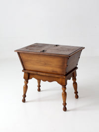 vintage Kling Colonial maple sugar chest style storage table