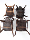 set of 4 antique Windsor brace-back dining chairs