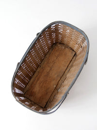 antique American painted splint gathering basket