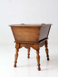 vintage Kling Colonial maple sugar chest style storage table