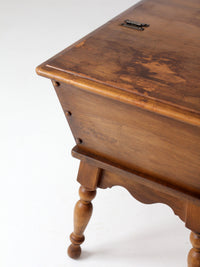 vintage Kling Colonial maple sugar chest style storage table