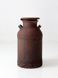 antique steel dairy milk can with lid