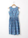 vintage 50s blue floral dress