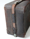 vintage distressed leather luggage