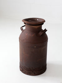 antique steel dairy milk can with lid