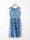 vintage 50s blue floral dress