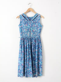 vintage 50s blue floral dress