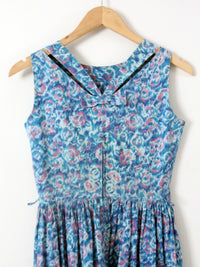 vintage 50s blue floral dress
