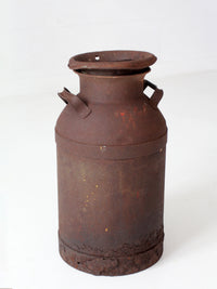 antique steel dairy milk can with lid