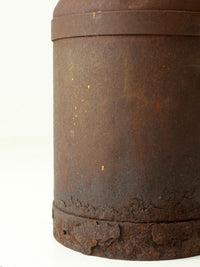 antique steel dairy milk can with lid