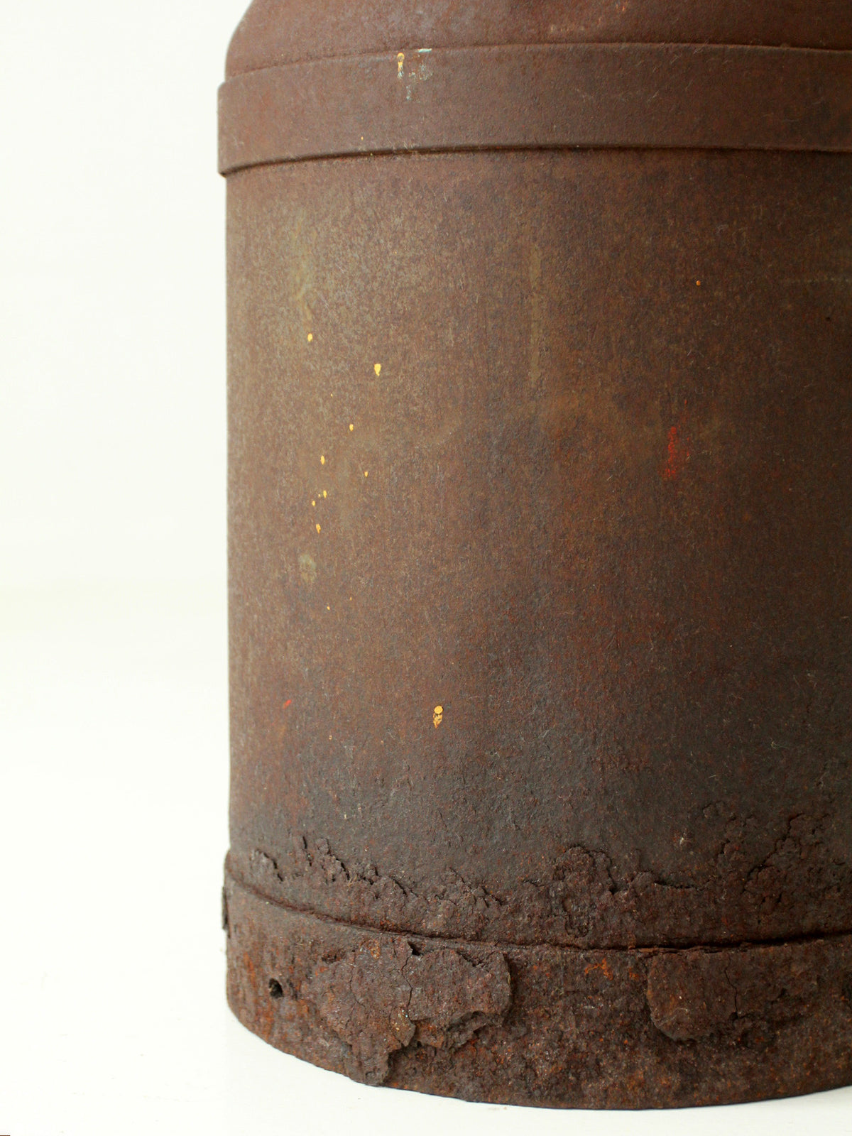 antique steel dairy milk can with lid