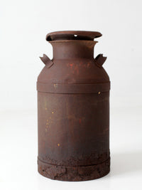 antique steel dairy milk can with lid