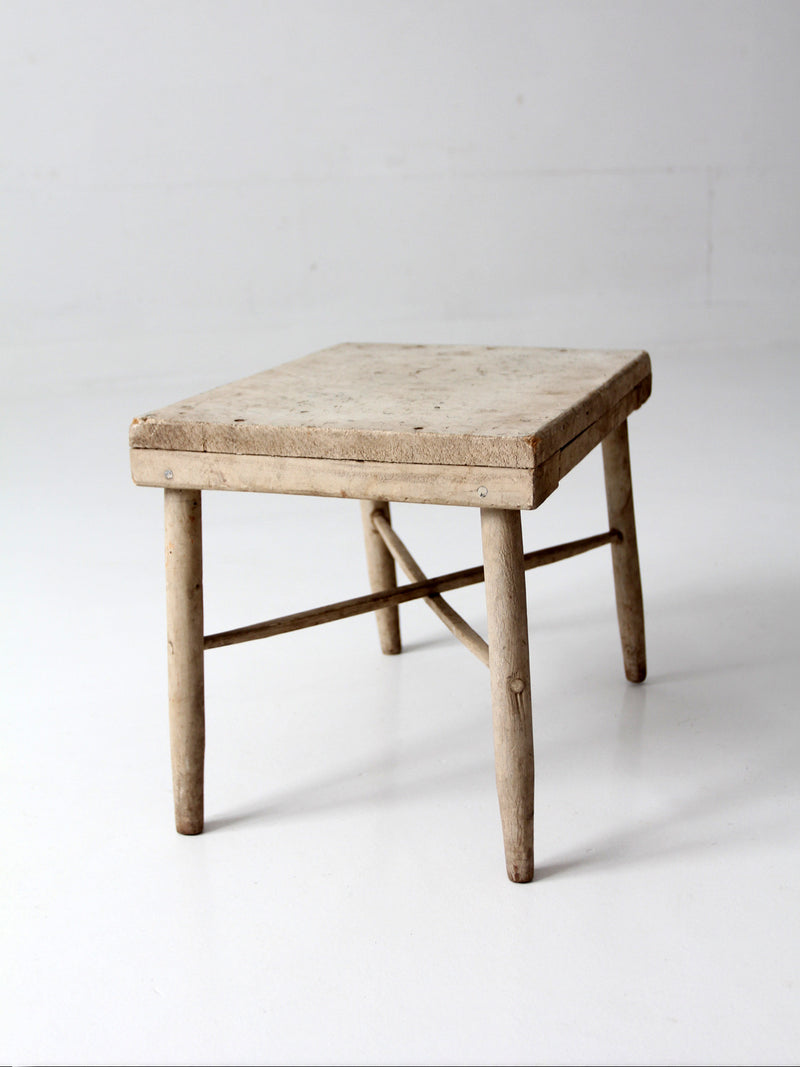 antique painted primitive farmhouse stool – 86 Vintage