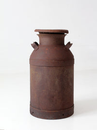 antique steel dairy milk can with lid