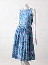 vintage 50s blue floral dress