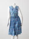 vintage 50s blue floral dress