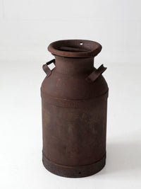 antique steel dairy milk can with lid
