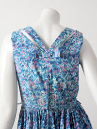 vintage 50s blue floral dress