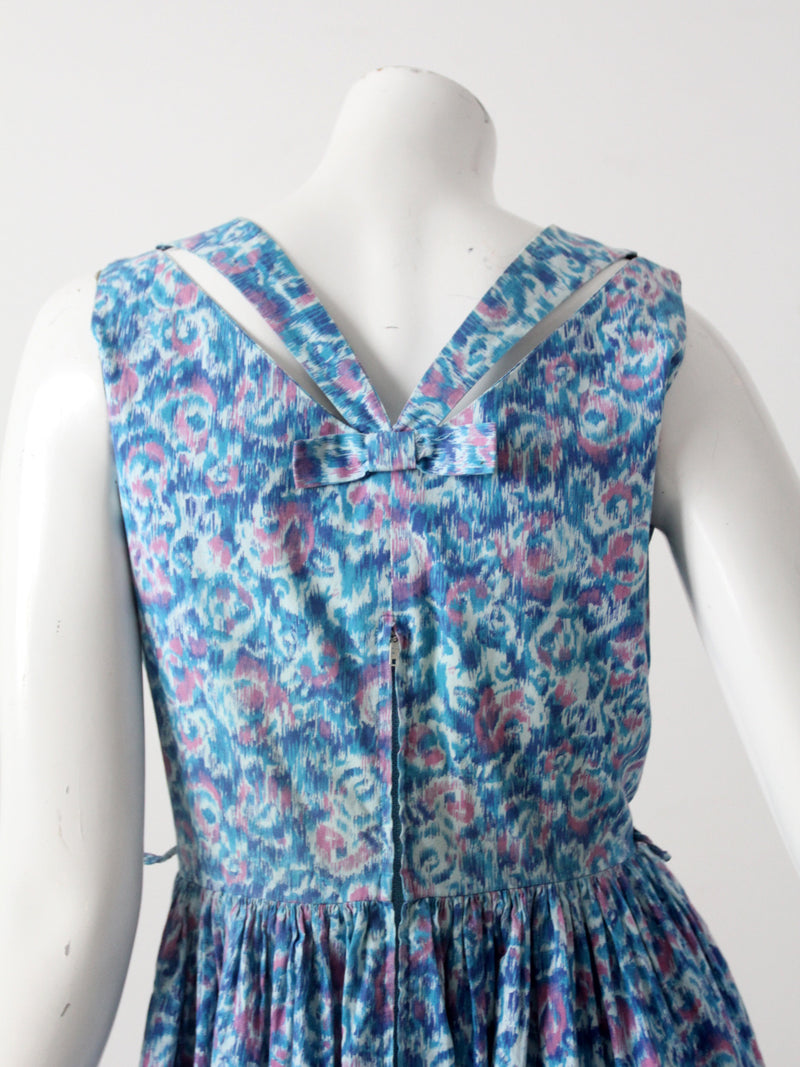 vintage 50s blue floral dress