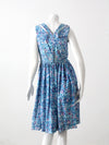 vintage 50s blue floral dress
