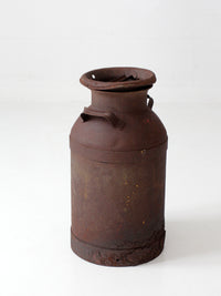 antique steel dairy milk can with lid