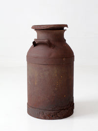 antique steel dairy milk can with lid
