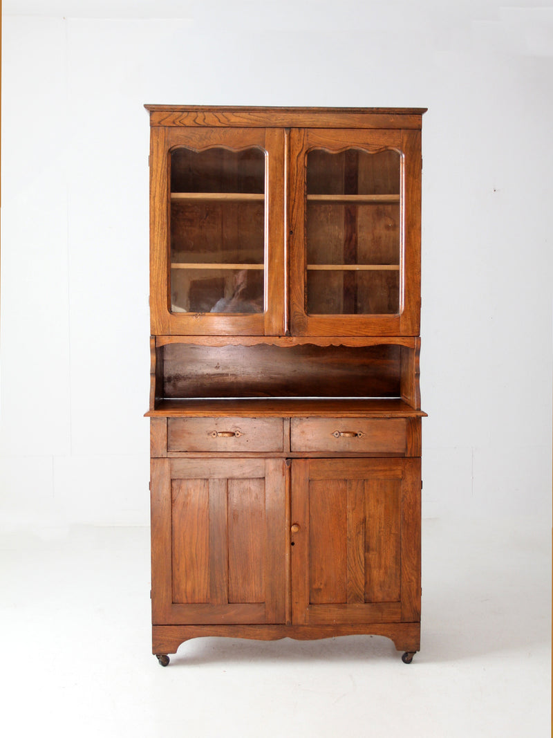 antique step-back hutch