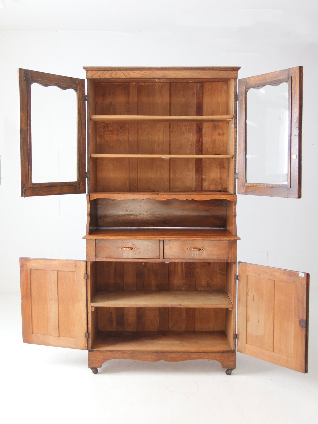 antique step-back hutch