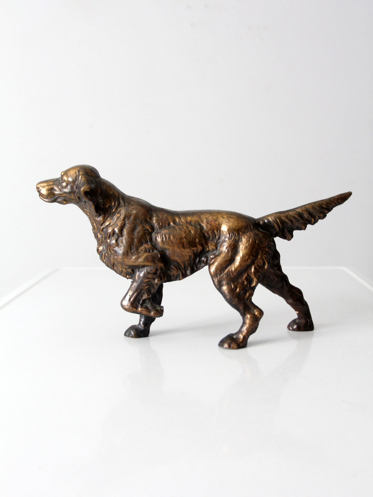 antique cast bronze retriever dog sculpture