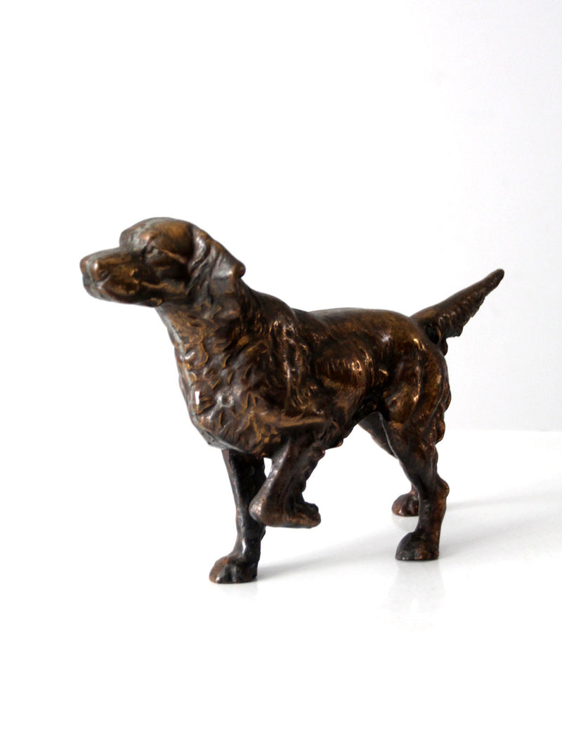 antique cast bronze retriever dog sculpture