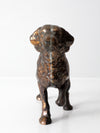 antique cast bronze retriever dog sculpture