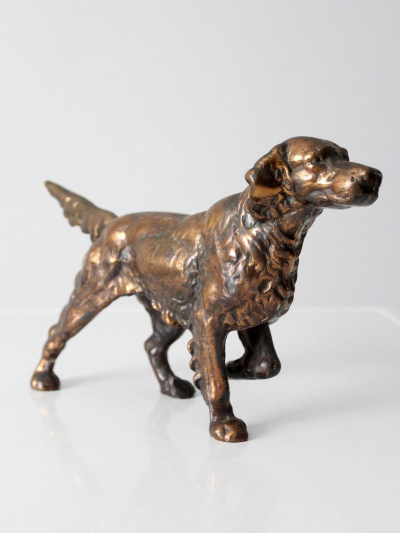 antique cast bronze retriever dog sculpture