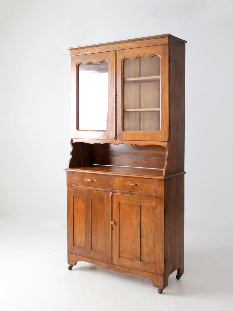 antique step-back hutch