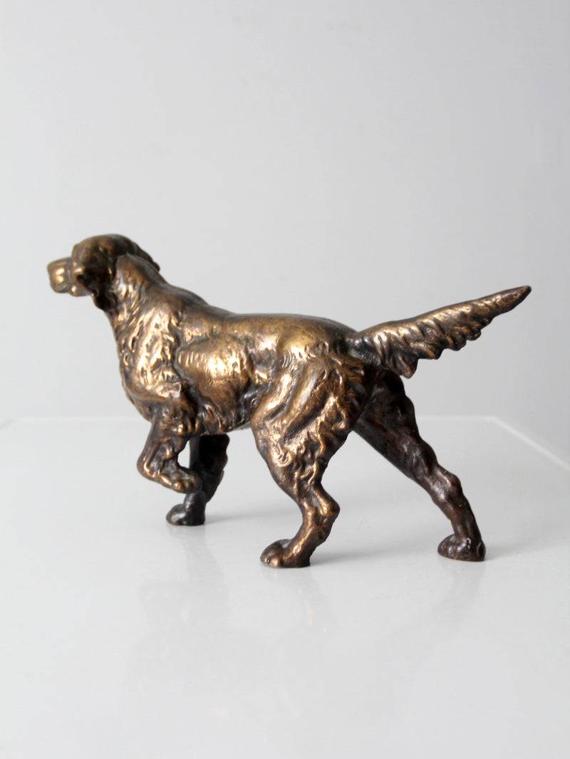 antique cast bronze retriever dog sculpture