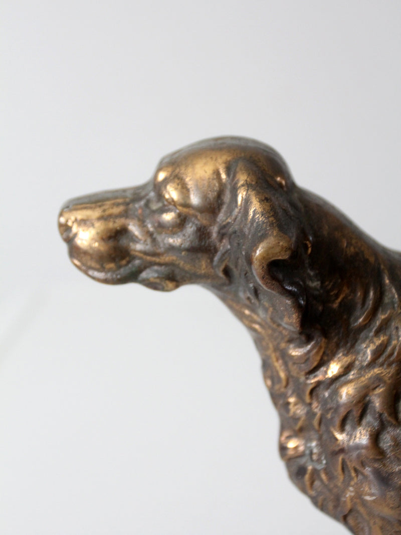 antique cast bronze retriever dog sculpture