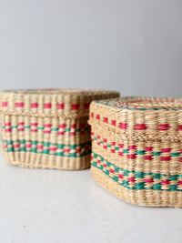 vintage sweetgrass nesting baskets set 4