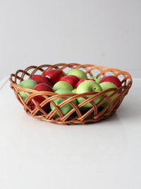 vintage wicker basket bowl