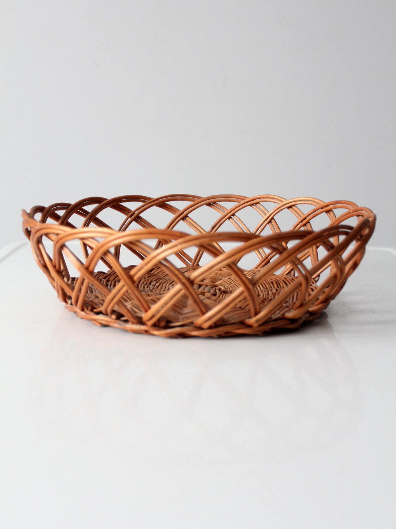 vintage wicker basket bowl