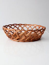 vintage wicker basket bowl