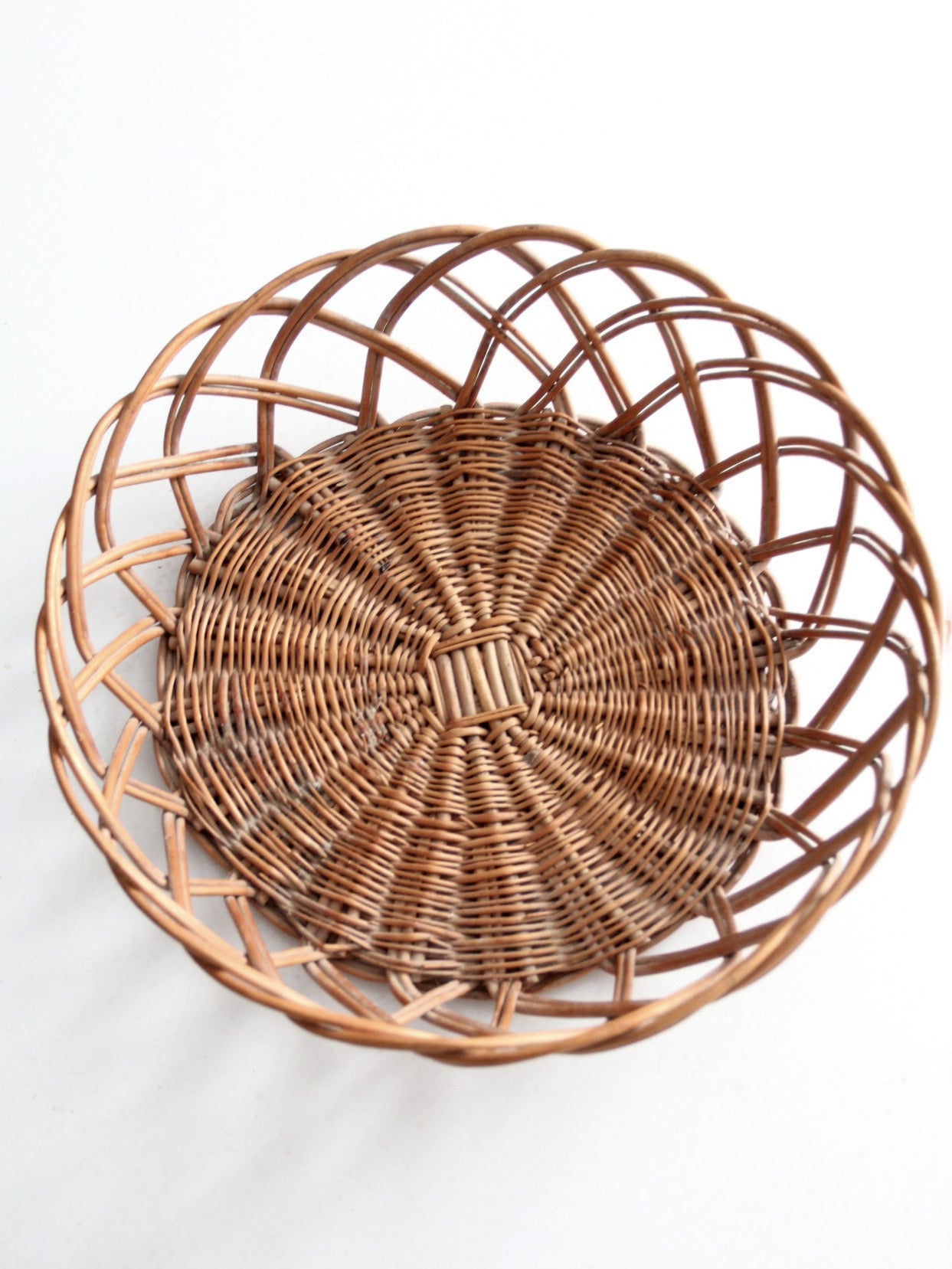 vintage wicker basket bowl