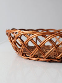 vintage wicker basket bowl