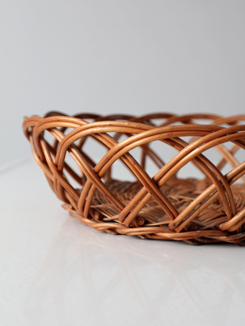 vintage wicker basket bowl