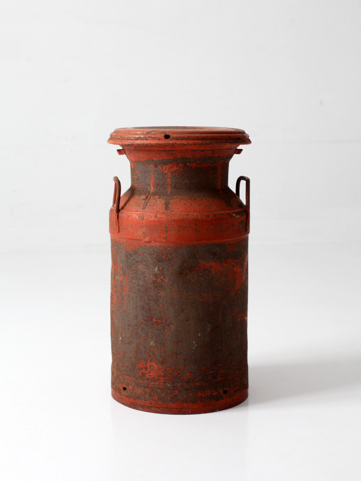 vintage red farmhouse milk can
