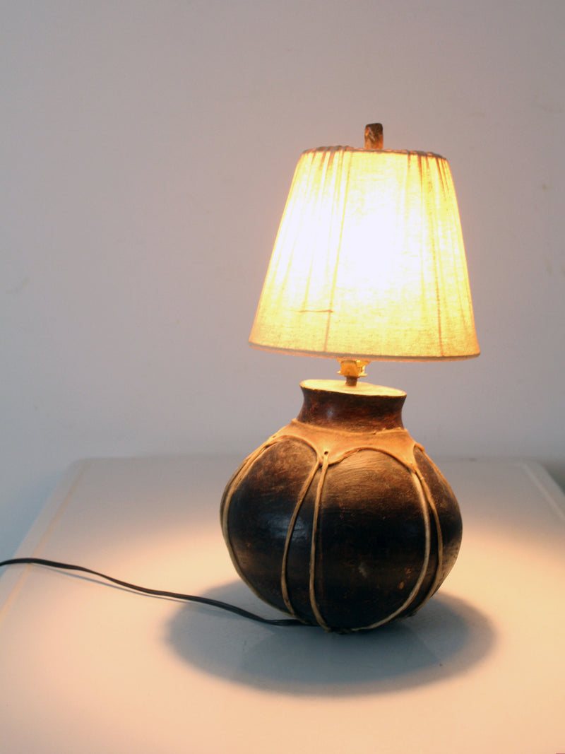 vintage table lamp from Tarahumera pottery