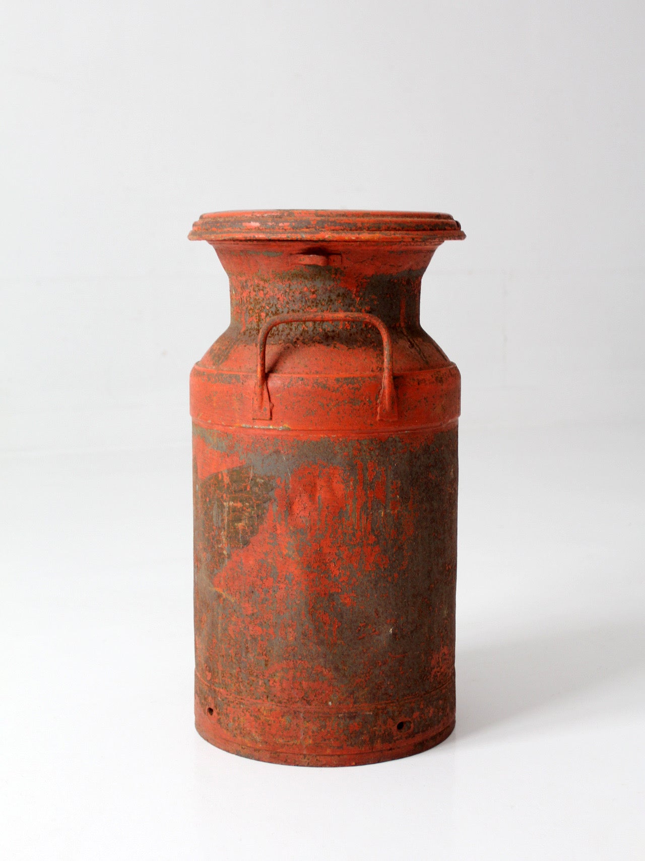 vintage red farmhouse milk can