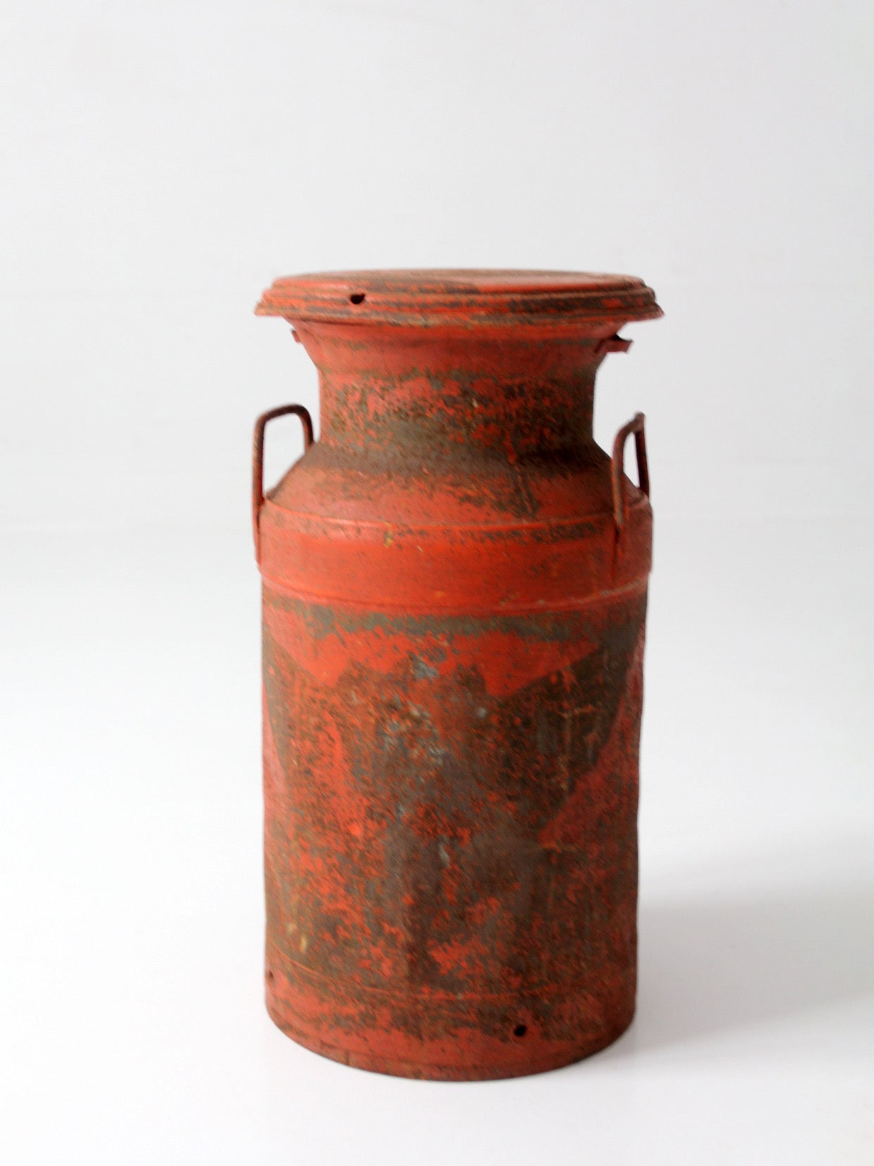 vintage red farmhouse milk can