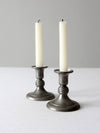 vintage KMD Royal Holland pewter candlestick holders pair