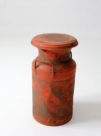 vintage red farmhouse milk can