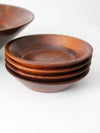 mid-century walnut serving bowl set